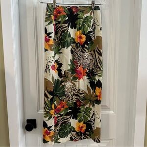 Joseph Ribkoff Tropical Floral Print Maxi Wrap Skirt Sarong